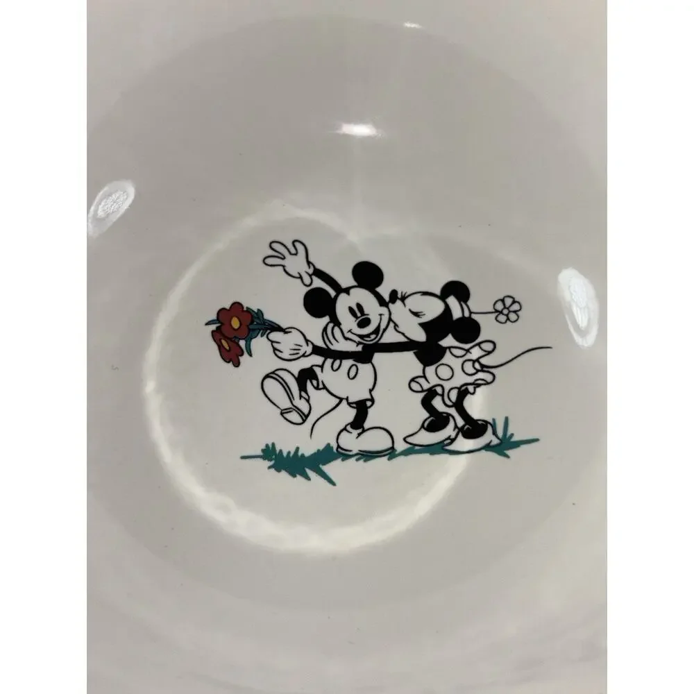 2 Vtg Pfaltzgraff Disney Mickey & Co. Mini Mouse Rimmed Bowls Scalloped Edge